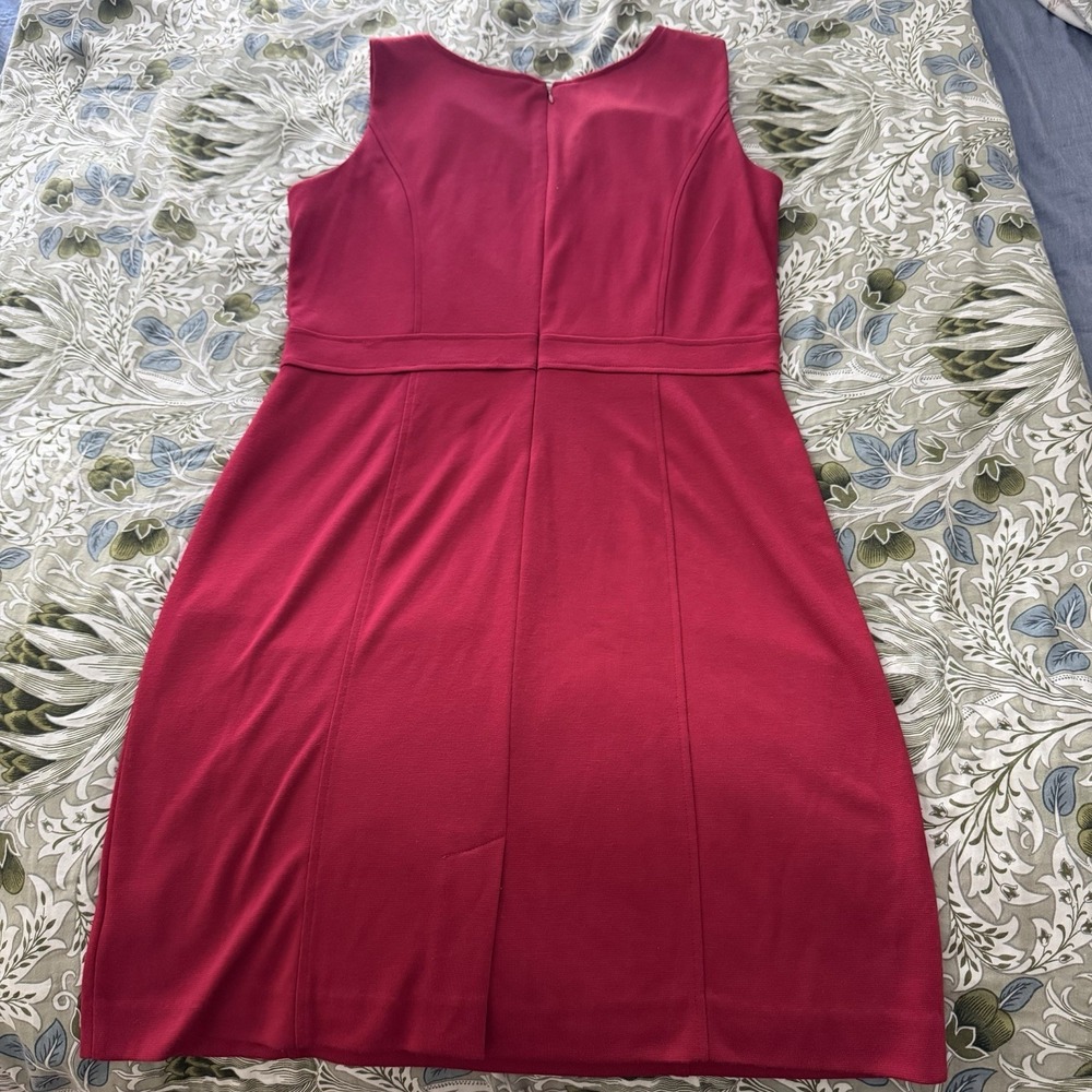 Karin Stevens Sleeveless Business Casual Womens Size 14 Pencil Dress Gold Accent - Picture 5 of 7
